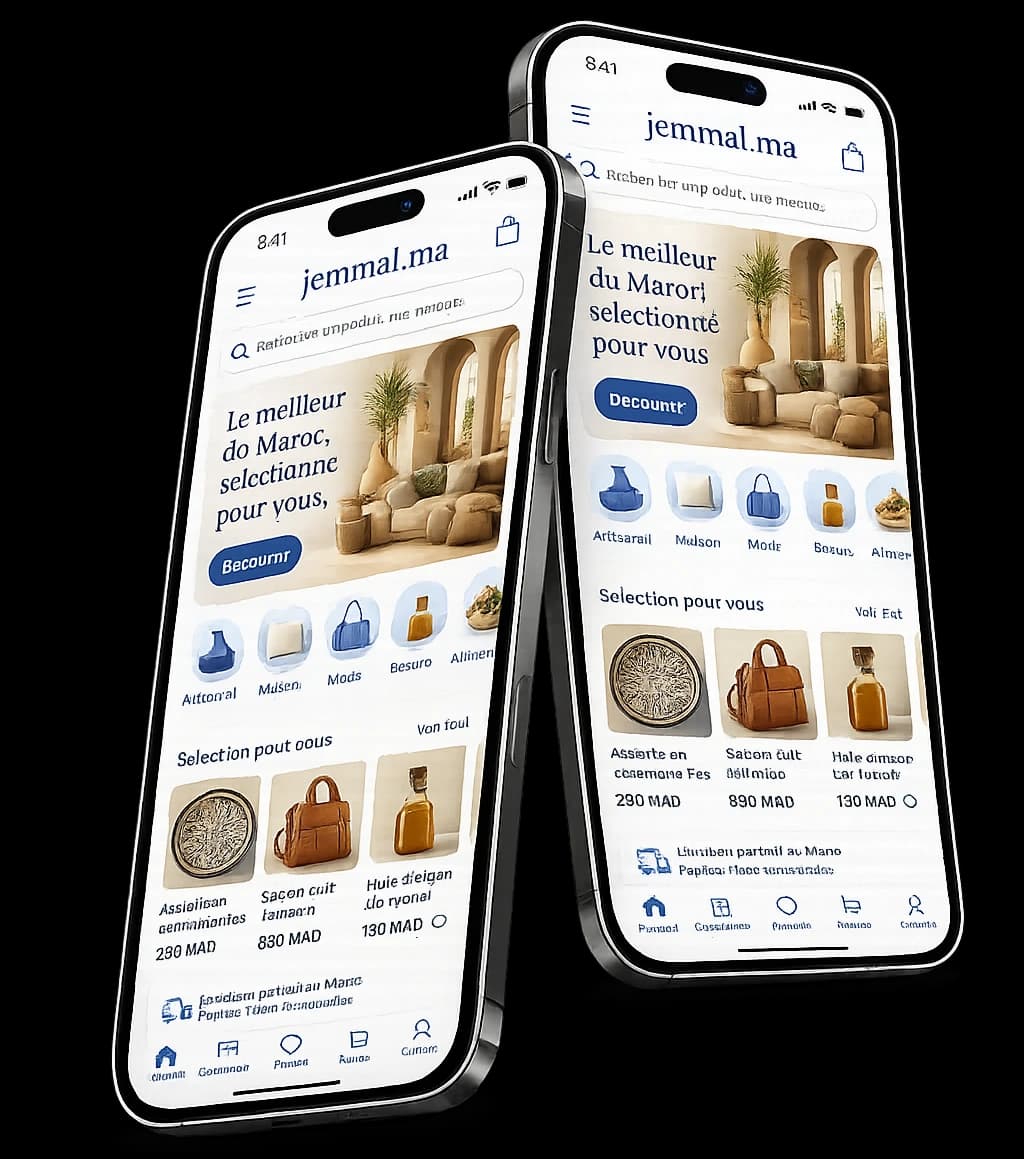 Jemmal Mobile App Mockup